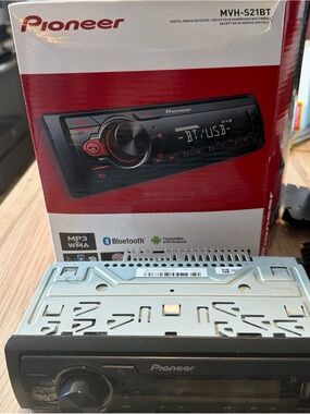 PIONEER Black Single DIN Car Stereo Receiver with Bluetooth